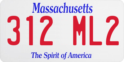 MA license plate 312ML2