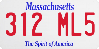MA license plate 312ML5