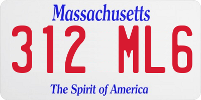 MA license plate 312ML6