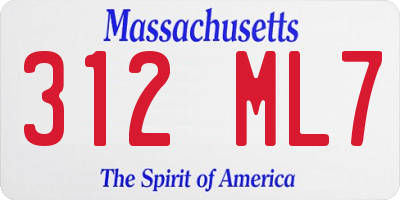 MA license plate 312ML7