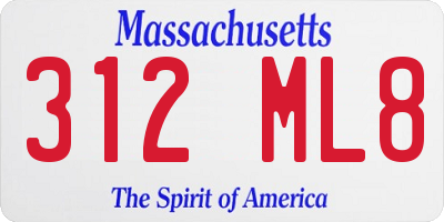 MA license plate 312ML8
