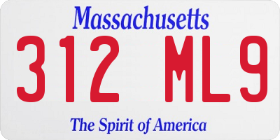 MA license plate 312ML9
