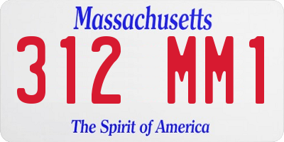 MA license plate 312MM1