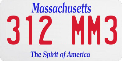 MA license plate 312MM3