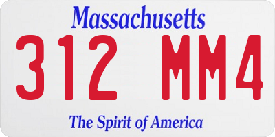 MA license plate 312MM4
