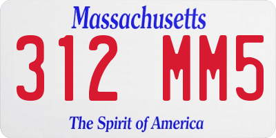 MA license plate 312MM5