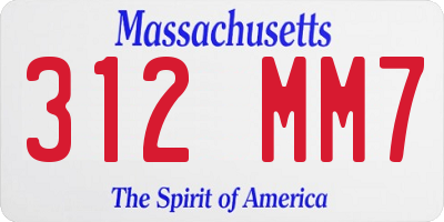 MA license plate 312MM7
