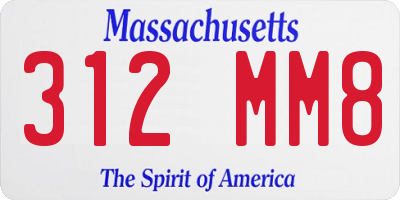 MA license plate 312MM8