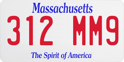 MA license plate 312MM9