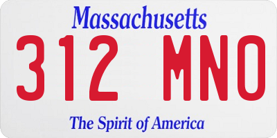 MA license plate 312MN0