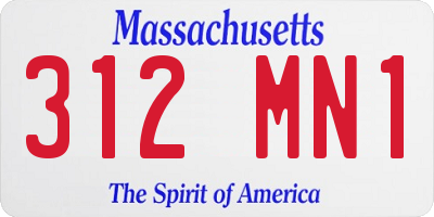 MA license plate 312MN1