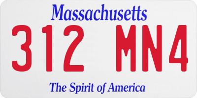 MA license plate 312MN4
