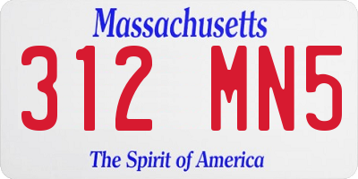 MA license plate 312MN5
