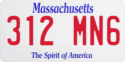 MA license plate 312MN6