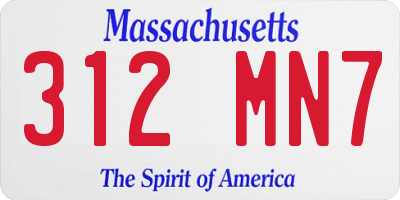 MA license plate 312MN7