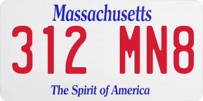 MA license plate 312MN8