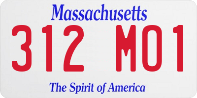 MA license plate 312MO1