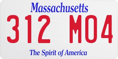 MA license plate 312MO4