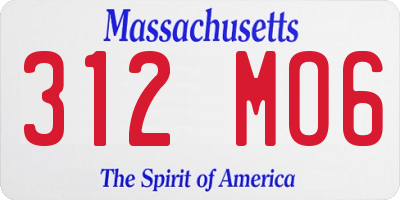 MA license plate 312MO6