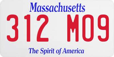 MA license plate 312MO9