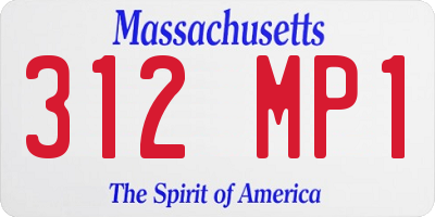 MA license plate 312MP1