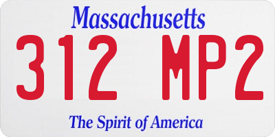 MA license plate 312MP2