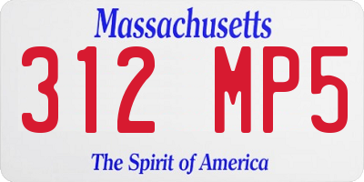 MA license plate 312MP5