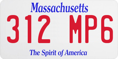 MA license plate 312MP6