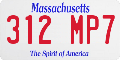 MA license plate 312MP7