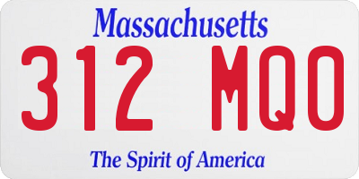 MA license plate 312MQ0