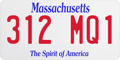MA license plate 312MQ1