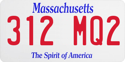 MA license plate 312MQ2