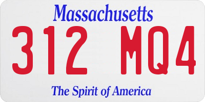 MA license plate 312MQ4