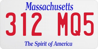 MA license plate 312MQ5