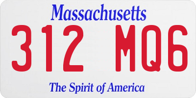 MA license plate 312MQ6