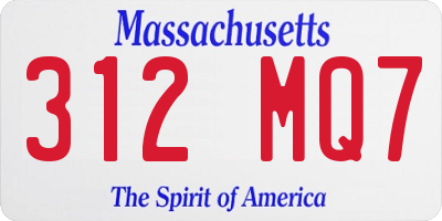 MA license plate 312MQ7