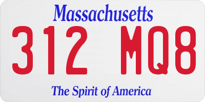 MA license plate 312MQ8