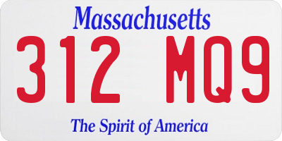 MA license plate 312MQ9