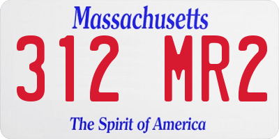 MA license plate 312MR2