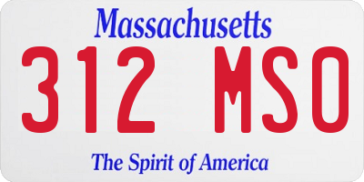 MA license plate 312MS0