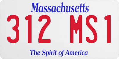 MA license plate 312MS1
