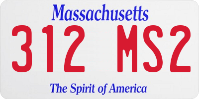 MA license plate 312MS2