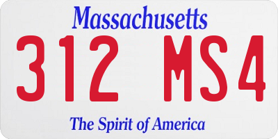 MA license plate 312MS4