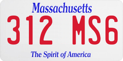 MA license plate 312MS6