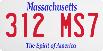MA license plate 312MS7