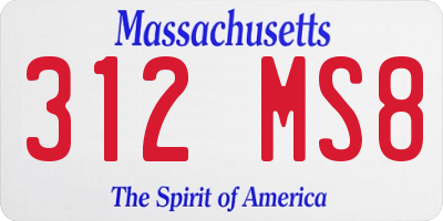 MA license plate 312MS8