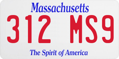 MA license plate 312MS9