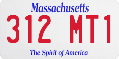 MA license plate 312MT1