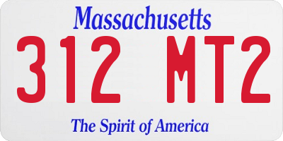 MA license plate 312MT2
