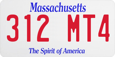 MA license plate 312MT4